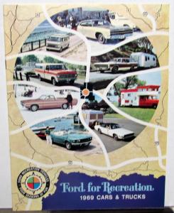 1969 Ford RV Brochure Cars & Trucks Pickup Ranchero Van TBird Mustang Camper