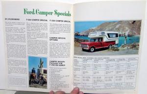 1969 Ford RV Brochure Cars & Trucks Pickup Ranchero Van TBird Mustang Camper