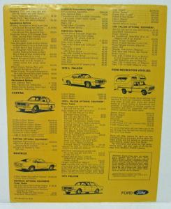 1970 Ford Armchair Estimator A Price List of Ford Models & Options Revised