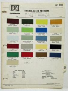 1971 Ford Paint Chips by Rinshed Mason Products