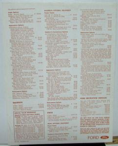 1971 Ford Armchair Estimator A Price List of Ford Models & Options