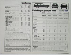 1972 Ford Pinto Wagon Sales Folder