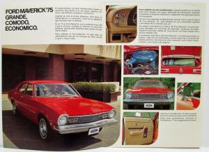 1975 Ford Maverick Sales Brochure El gigante de 6 cilindros Spanish Text