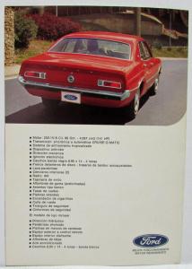 1975 Ford Maverick Sales Brochure El gigante de 6 cilindros Spanish Text