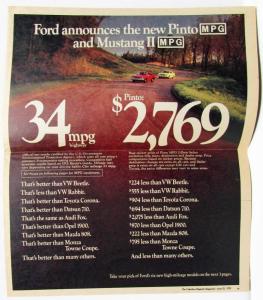 1975 Ford Advertising Supplements Mustang II Pinto Granada LTD Maverick Torino