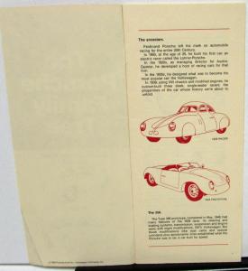 1981 Porsche Dealer Sales Brochure Family Tree Guide to Models 1948-81