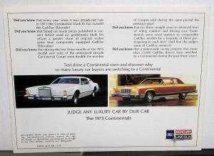 1975 Lincoln Continental Sales Folder Introducing two new reasons