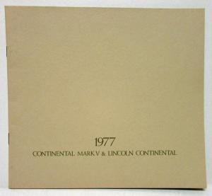 1977 Lincoln Mark V & Continental Sales Brochure