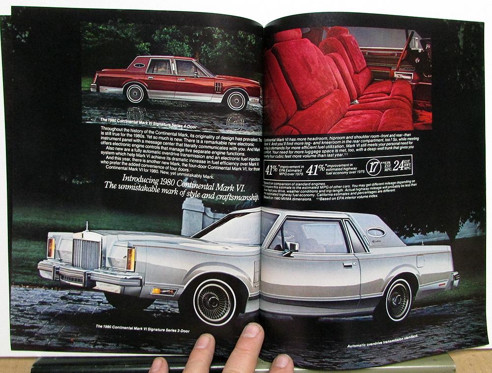 1980 Lincoln Continental and Mark VI Sales Brochure