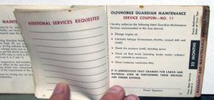 1966 Oldsmobile Owner Protection Plan Booklet Protect-O-Plate Warranty Service