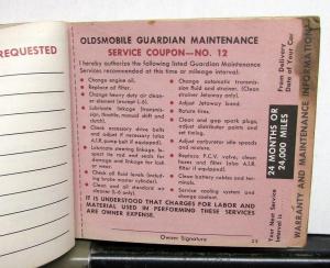 1966 Oldsmobile Owner Protection Plan Booklet Protect-O-Plate Warranty Service