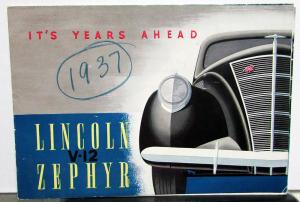 1937 Lincoln Zephyr V12 Its Years Ahead Sales Folder