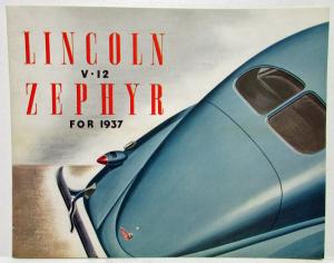 1937 Lincoln Zephyr V12 Sales Brochure Coupe Sedan Town Limousine