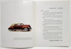 1938 Lincoln Zephyr Sales Brochure Sweet Land