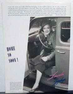 1939 Lincoln Zephyr Sales Brochure A Woman Takes the Wheel