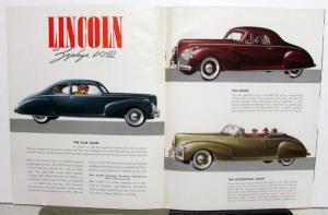 1941 Lincoln Zephyr V12 Sales Brochure