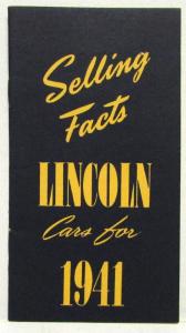 1941 Lincoln Selling Facts Brochure for Salesmen