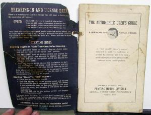 1938 Pontiac Six & Eight Owners Manual Care & Operation Original