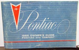 1965 Pontiac Owners Manual Bonneville Grand Prix Star Chief Catalina Tempest GTO