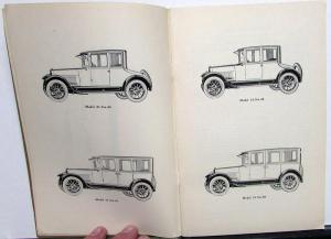 1921 Buick Six Cylinder Car Model 21 Owners Manual Reference Book Original