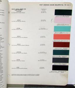 1957 Lincoln Color Paint Chips by DuPont