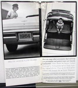 1964 Lincoln Continental Accessories Brochure Salesmens Price List Orig