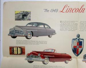 1949 Lincoln Cosmopolitan Coupe Convertible Sedan Road Proven Sales Folder Orig