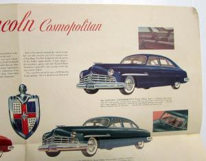 1949 Lincoln Cosmopolitan Coupe Convertible Sedan Road Proven Sales Folder Orig