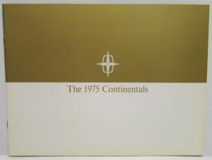 1975 Lincoln Continentals Town Car Coupe Sedan Mark IV Sales Brochure Gold Orig