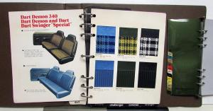 1972 Dodge Dealer Color & Upholstery Album Challenger Charger Dart Sales Rare