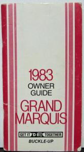 1983 Mercury Grand Marquis Owners Manual Original