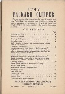 1947 Packard Clipper Owners Manual Care & Operation Original Maintenance