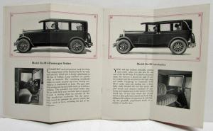 1927 Peerless Six 90 Roadster Phaeton Coupe Sedan Landaulet Sales Brochure Orig