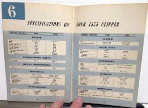 1955 Packard Clipper Owners Manual Care & Operation Original Maintenance