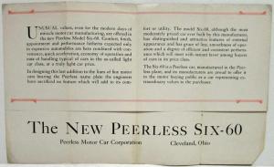 1927 Peerless Six 60 Specifications Four Door Sales Folder Original