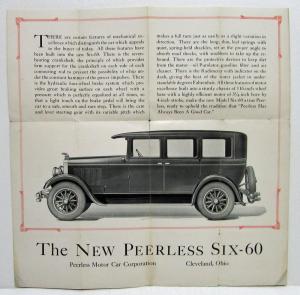 1927 Peerless Six 60 Specifications Four Door Sales Folder Original