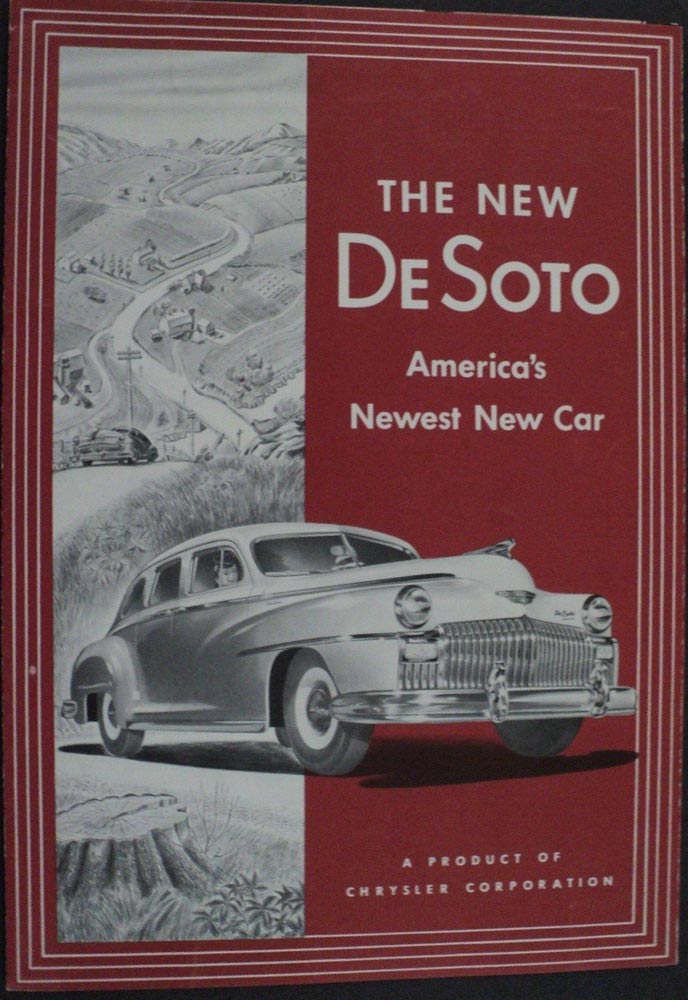 1946 DeSoto Coupe Brougham Sedan Convertible Coupe Sales Brochure Folder Orig
