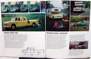 1970 Dodge Truck Pickups Adventurer Power Wagon & Stakes Sales Brochure Original