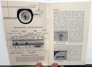 1955 Lincoln Owners Manual Care & Operations Maintenance Original