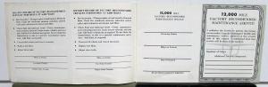 1963 Lincoln Continental Maintenance Log Book Recommended Service Dealer