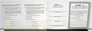 1963 Lincoln Continental Maintenance Log Book Recommended Service Dealer