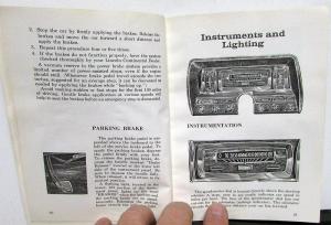 1963 Lincoln Continental Owners Manual Care & Operation Maintenance Original