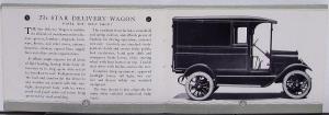 1924 Star Touring Roadster Coupe Sedan Wagon Chassis Sales Brochure Original