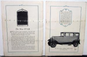 1927 Star Car Sedan Roadster Coupe Features Specifications Sales Brochure Orig