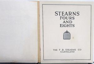 1917 1918 Stearns Knight 4 & 6 Motor Car Sale Brochure Spec Construction Details