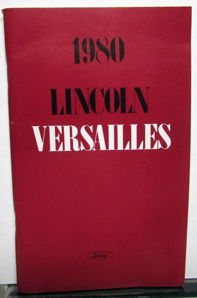 1980 Lincoln Versailles Owners Manual Care & Operation Original