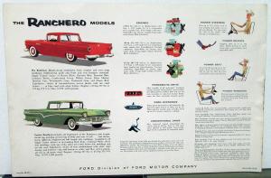 1957 Ford Ranchero & Custom Ranchero Truck Original Color Dealer Sales Brochure