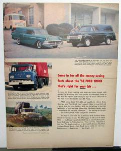 1958 Ford Truck Sales Brochure F100 Pickup Heavy Duty V8 Ranchero Natchez Trace