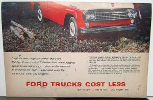 1958 Ford Truck Sales Brochure F100 Pickup Heavy Duty V8 Ranchero Natchez Trace