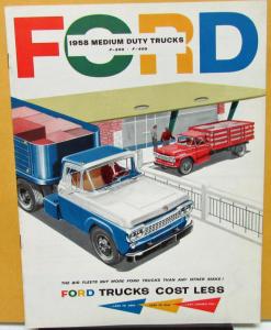 1958 Ford Medium Duty Trucks F-500 F-600 1 1/2 & 2 Ton Sales Brochure Original